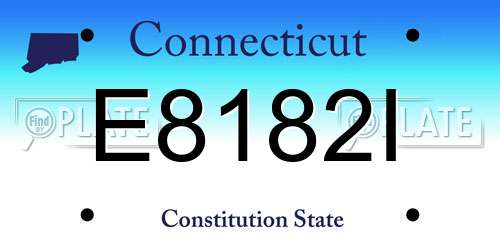 E8182I Connecticut License Plate