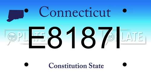 E8187I Connecticut License Plate