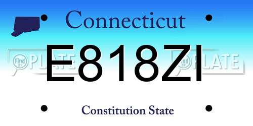 E818ZI Connecticut License Plate