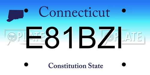 E81BZI Connecticut License Plate