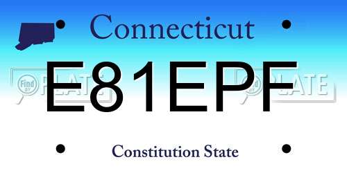 E81EPF Connecticut License Plate