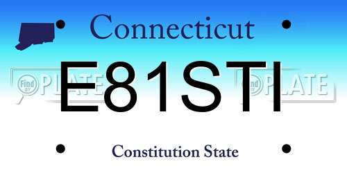 E81STI Connecticut License Plate