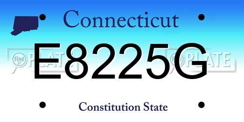 E8225G Connecticut License Plate