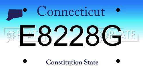 E8228G Connecticut License Plate