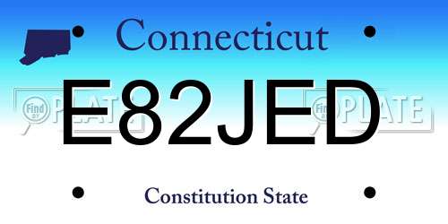 E82JED Connecticut License Plate