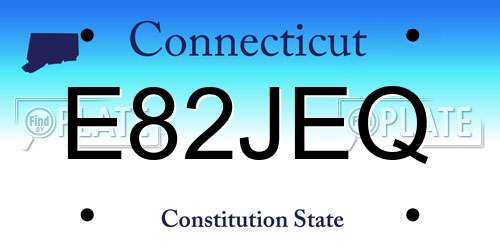 E82JEQ Connecticut License Plate