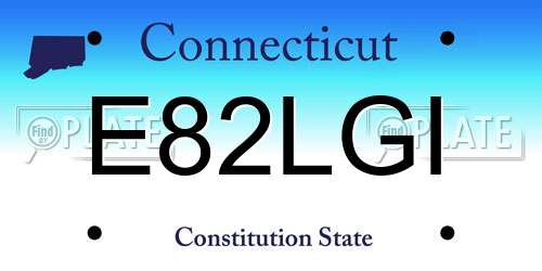 E82LGI Connecticut License Plate