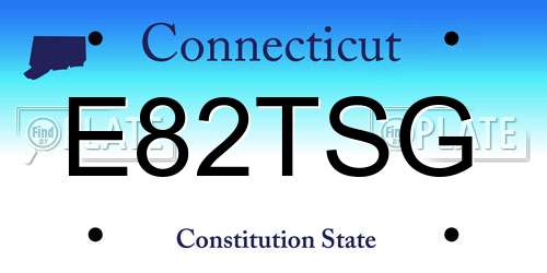 E82TSG Connecticut License Plate