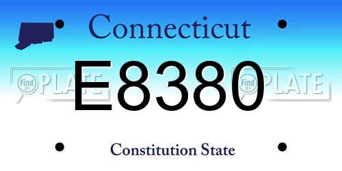 E8380 Connecticut License Plate