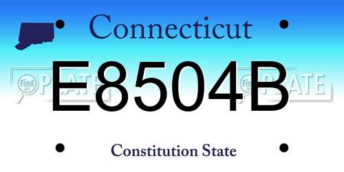 E8504B Connecticut License Plate