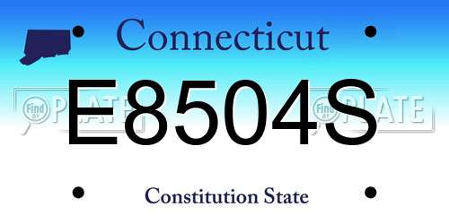 E8504S Connecticut License Plate