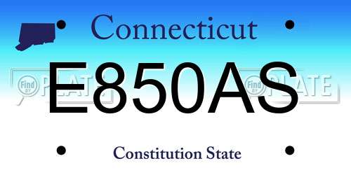 E850AS Connecticut License Plate