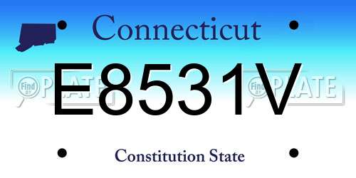 E8531V Connecticut License Plate