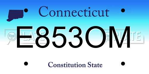 E853OM Connecticut License Plate