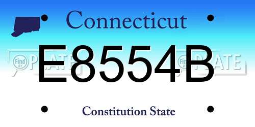 E8554B Connecticut License Plate