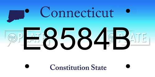E8584B Connecticut License Plate