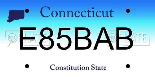 E85BAB Connecticut License Plate