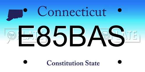 E85BAS Connecticut License Plate