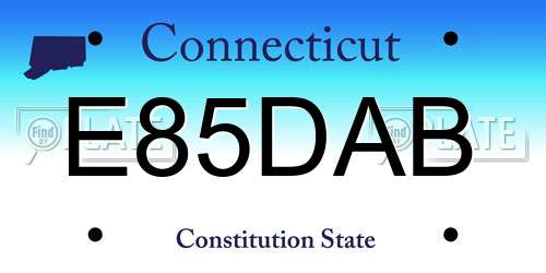 E85DAB Connecticut License Plate