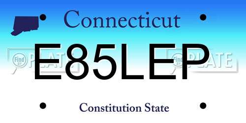 E85LEP Connecticut License Plate