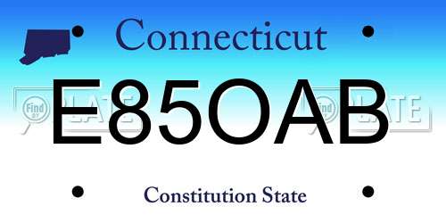 E85OAB Connecticut License Plate