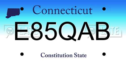 E85QAB Connecticut License Plate