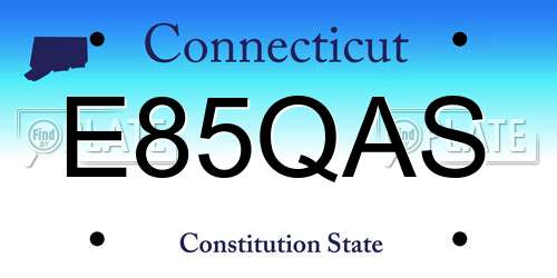 E85QAS Connecticut License Plate