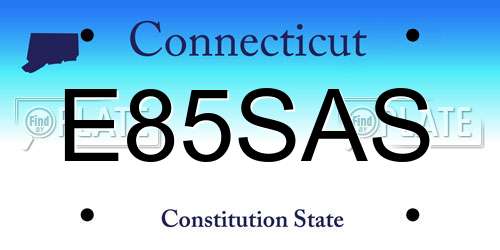E85SAS Connecticut License Plate