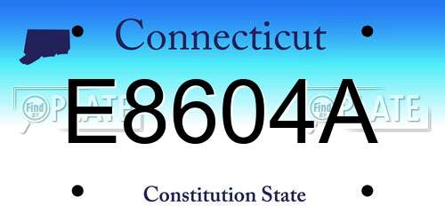 E8604A Connecticut License Plate