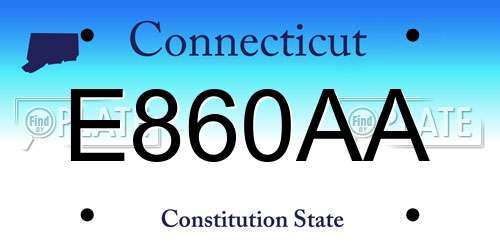 E860AA Connecticut License Plate