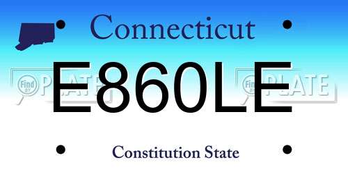 E860LE Connecticut License Plate