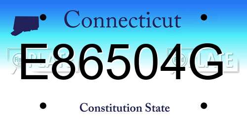 E86504G Connecticut License Plate