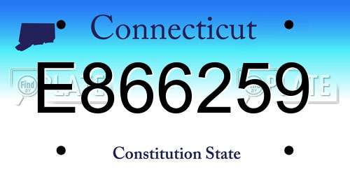 E866259 Connecticut License Plate