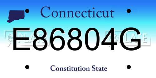 E86804G Connecticut License Plate