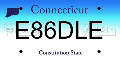 E86DLE Connecticut License Plate