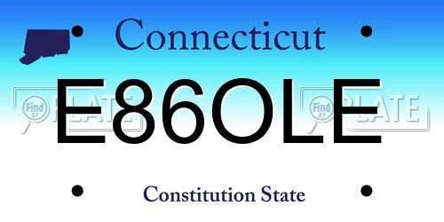 E86OLE Connecticut License Plate