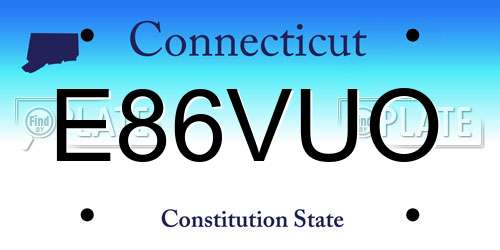 E86VUO Connecticut License Plate