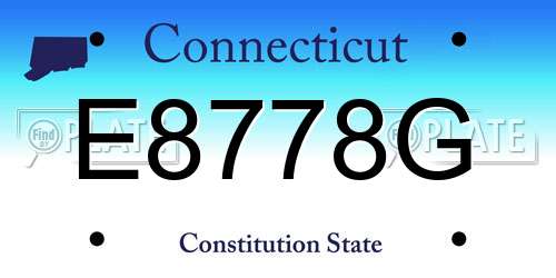 E8778G Connecticut License Plate