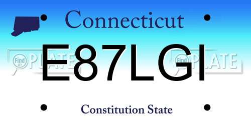E87LGI Connecticut License Plate