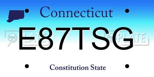 E87TSG Connecticut License Plate