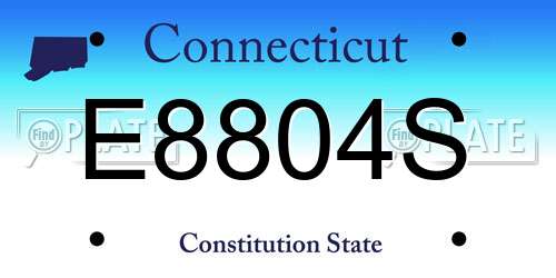 E8804S Connecticut License Plate