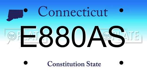 E880AS Connecticut License Plate