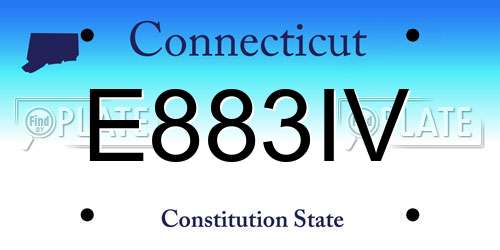 E883IV Connecticut License Plate
