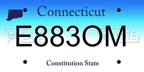 E883OM Connecticut License Plate