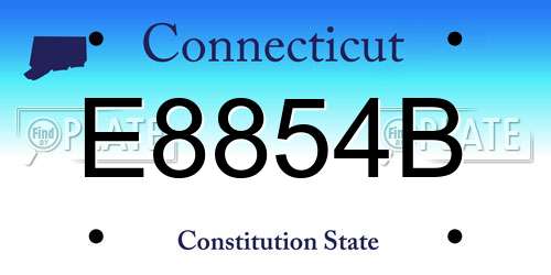 E8854B Connecticut License Plate