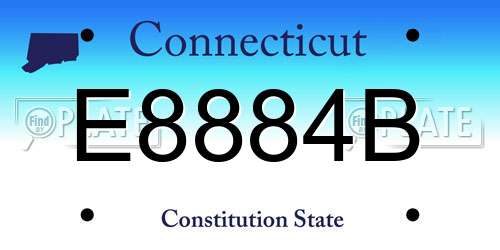 E8884B Connecticut License Plate