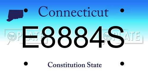 E8884S Connecticut License Plate