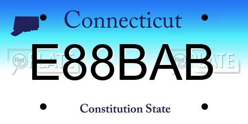 E88BAB Connecticut License Plate