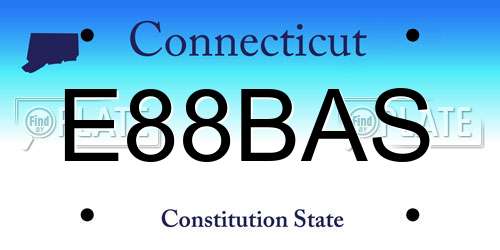 E88BAS Connecticut License Plate