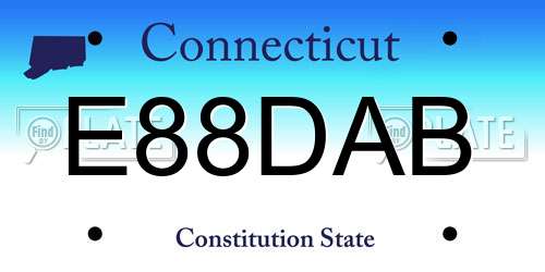 E88DAB Connecticut License Plate